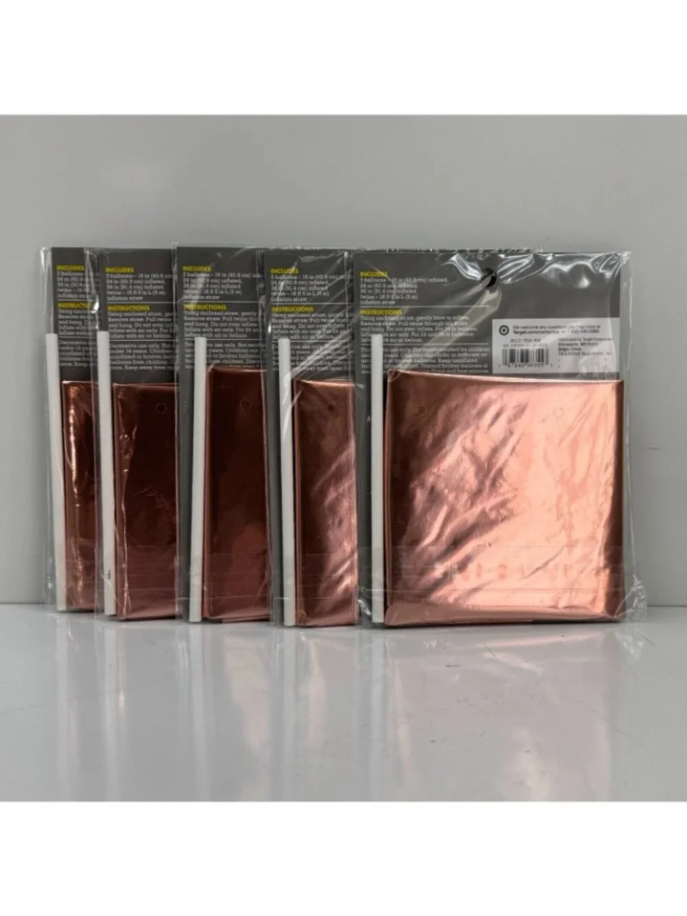 Spritz Rose Gold Star Foil Balloon Kits 5-Pack Includes 15 Balloons In 3 Sizes